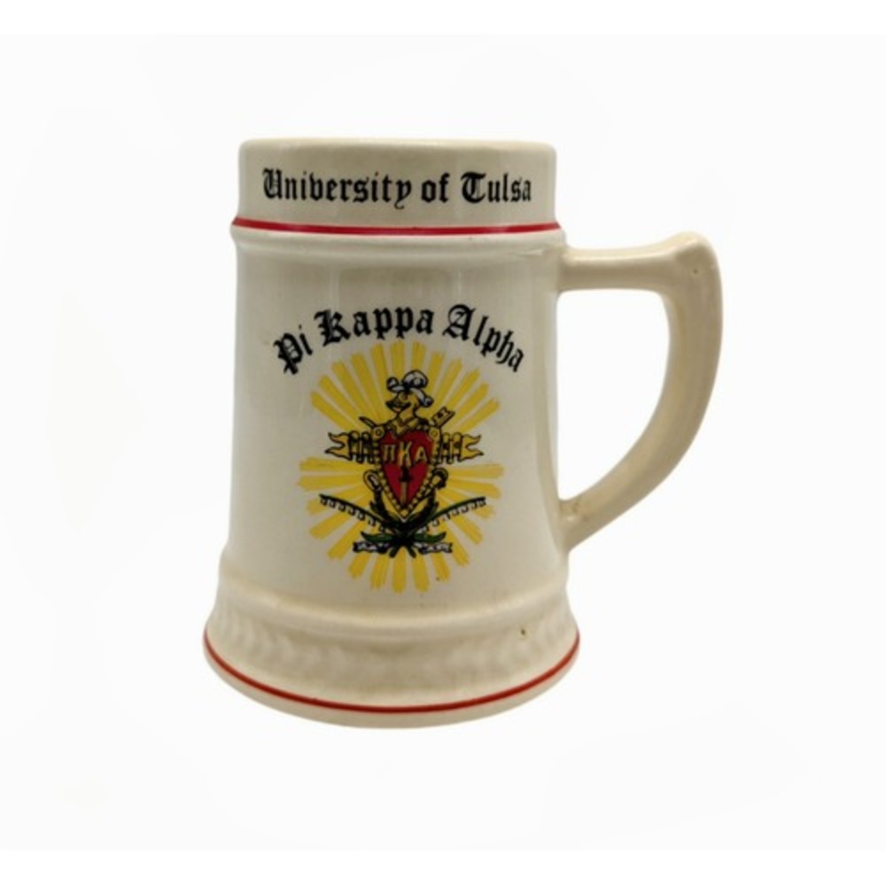 Vintage University Of Tulsa Bookstore Giftshop Pi Kappa Alpha Fraternity Stein